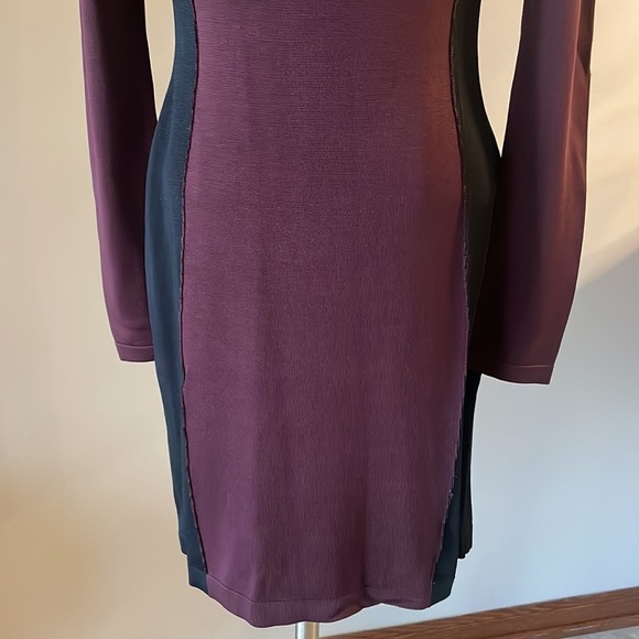 Victoria Secret midweight bodycon mini dress / faux leather / lace accents Med - Picture 6 of 13